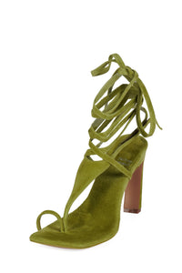 BON-BON Jeffrey Campbell Strappy Sandals Chartreuse Suede