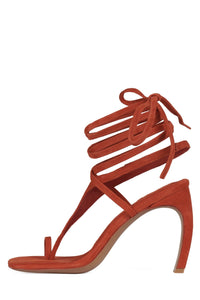 BON-BON Jeffrey Campbell Strappy Sandals Orange Suede 