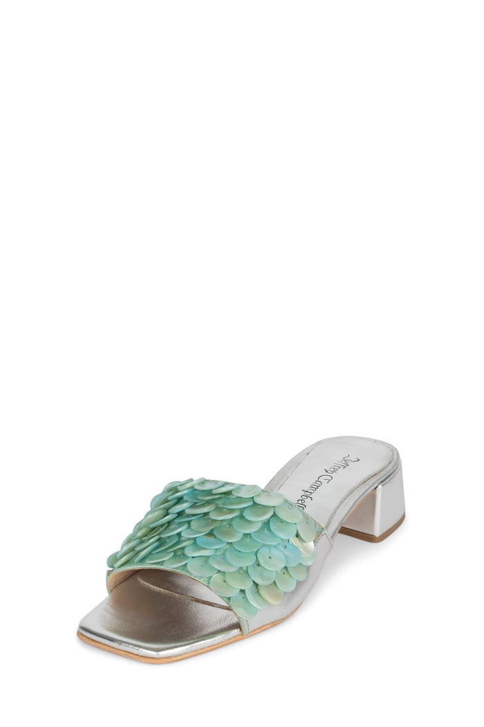 FISHY-LH Jeffrey Campbell Heeled Sandal Blue Silver Combo