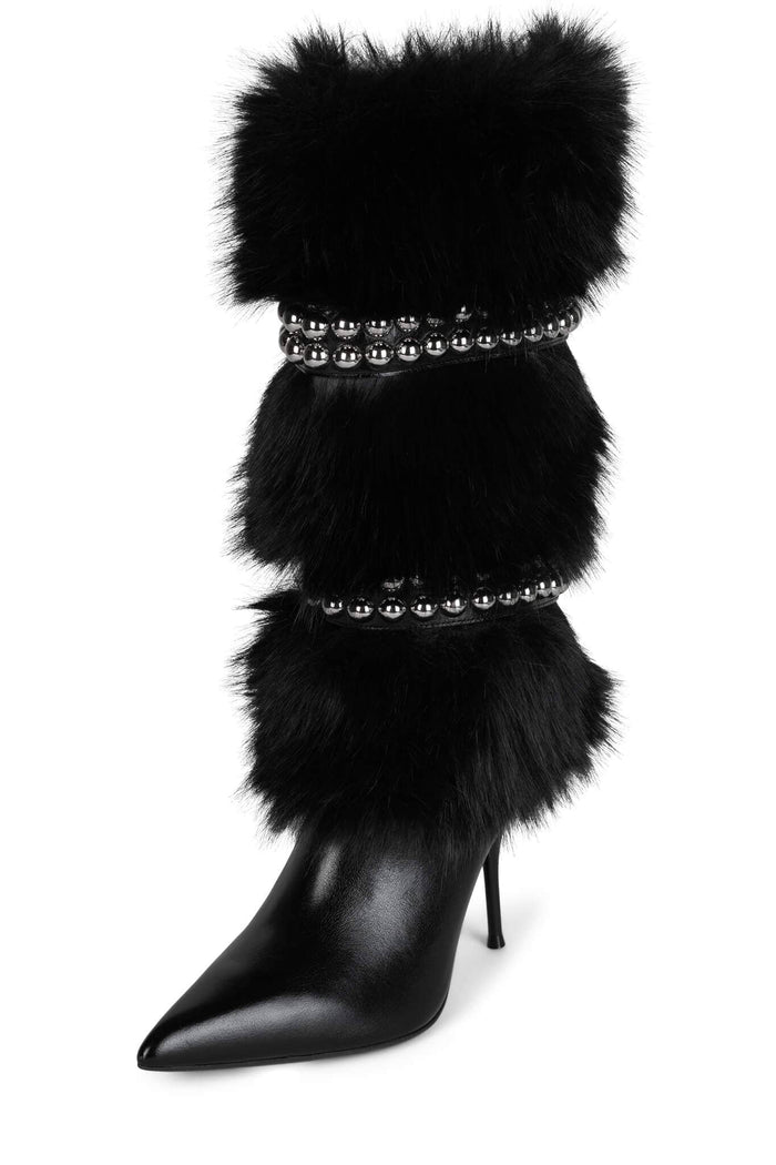 KAMILLA-F Jeffrey Campbell Stiletto Boot Black Silver