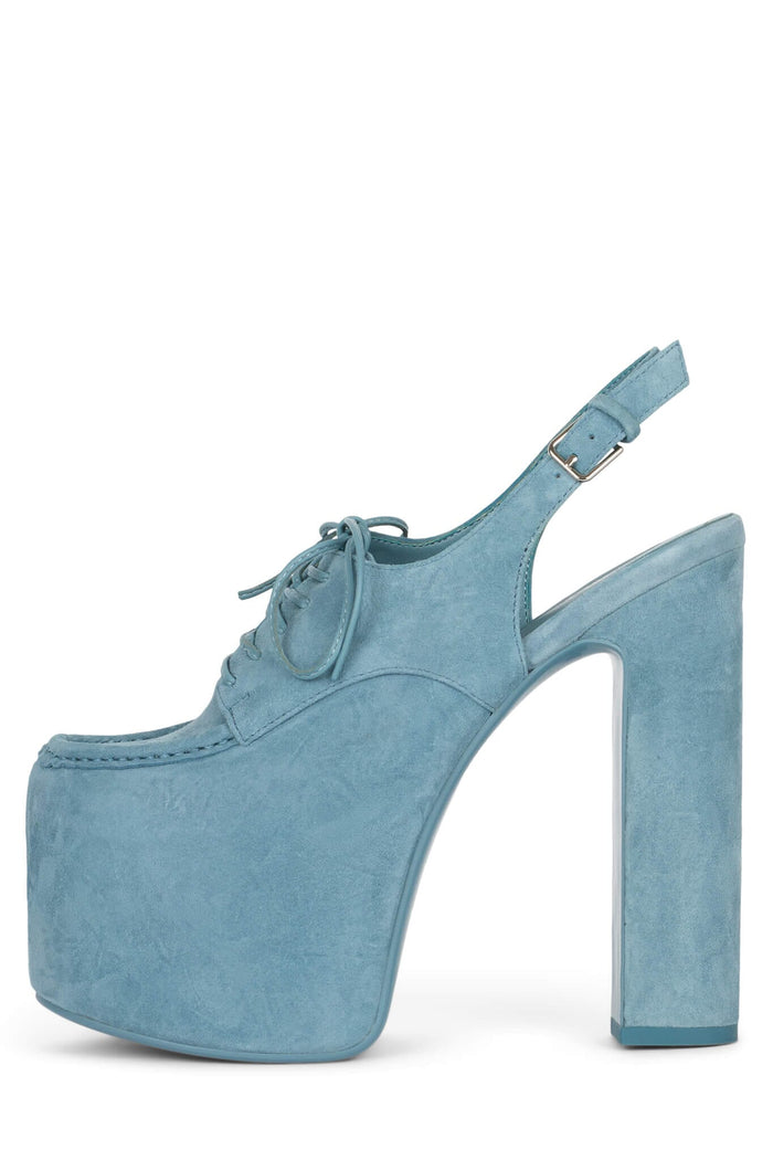 LAST-4EVER Platform Oxford ST Blue Suede 6 