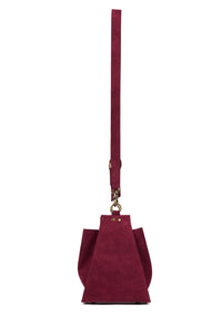 NOMAD Jeffrey Campbell Bucket Bag Dusty Berry Suede 