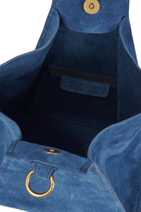 NOMAD Jeffrey Campbell Bucket Bag Dusty Dark Blue Suede 