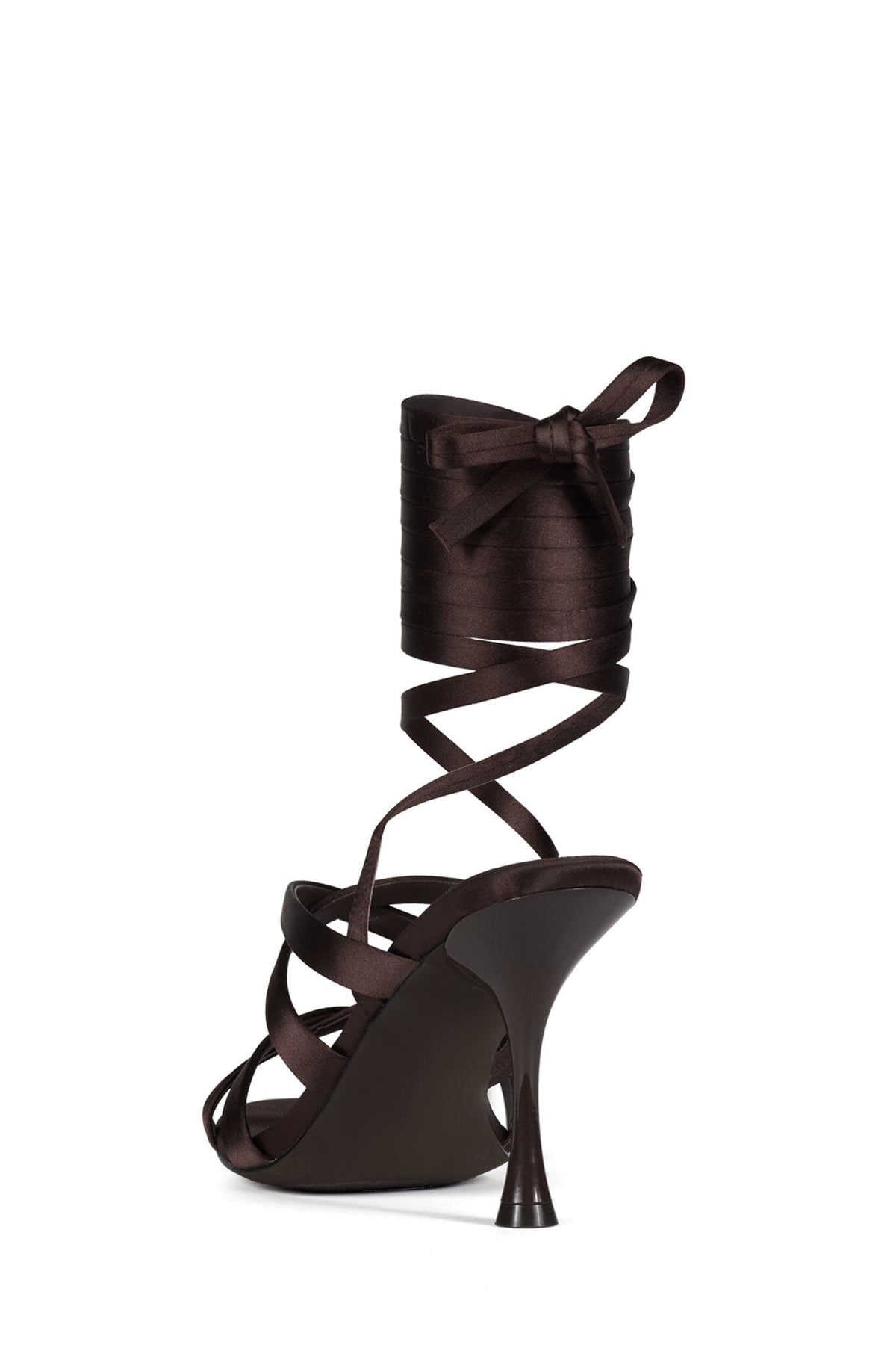 OBSESSED Jeffrey Campbell Strappy Sandals Chocolate Satin