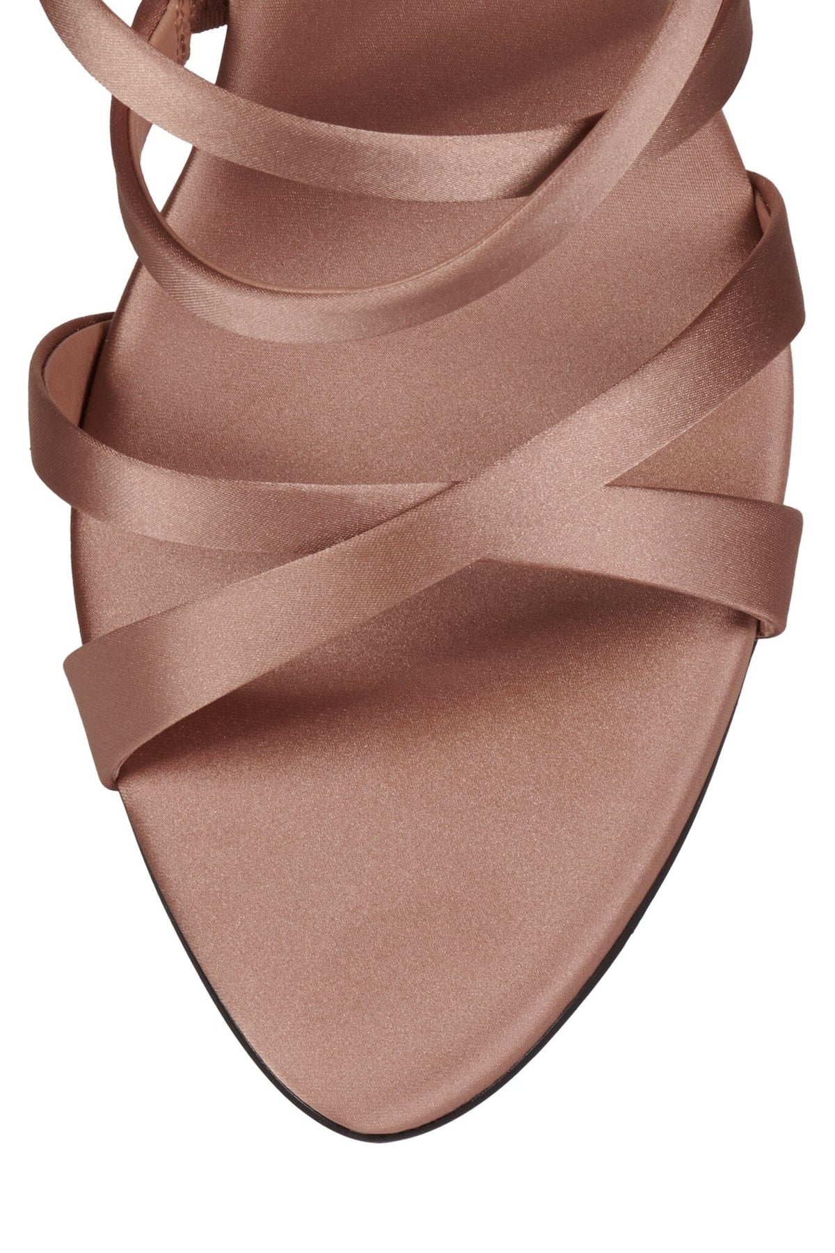 OBSESSED Jeffrey Campbell Strappy Sandals Champagne Satin