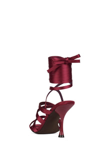 OBSESSED Jeffrey Campbell Strappy Sandals Berry Satin