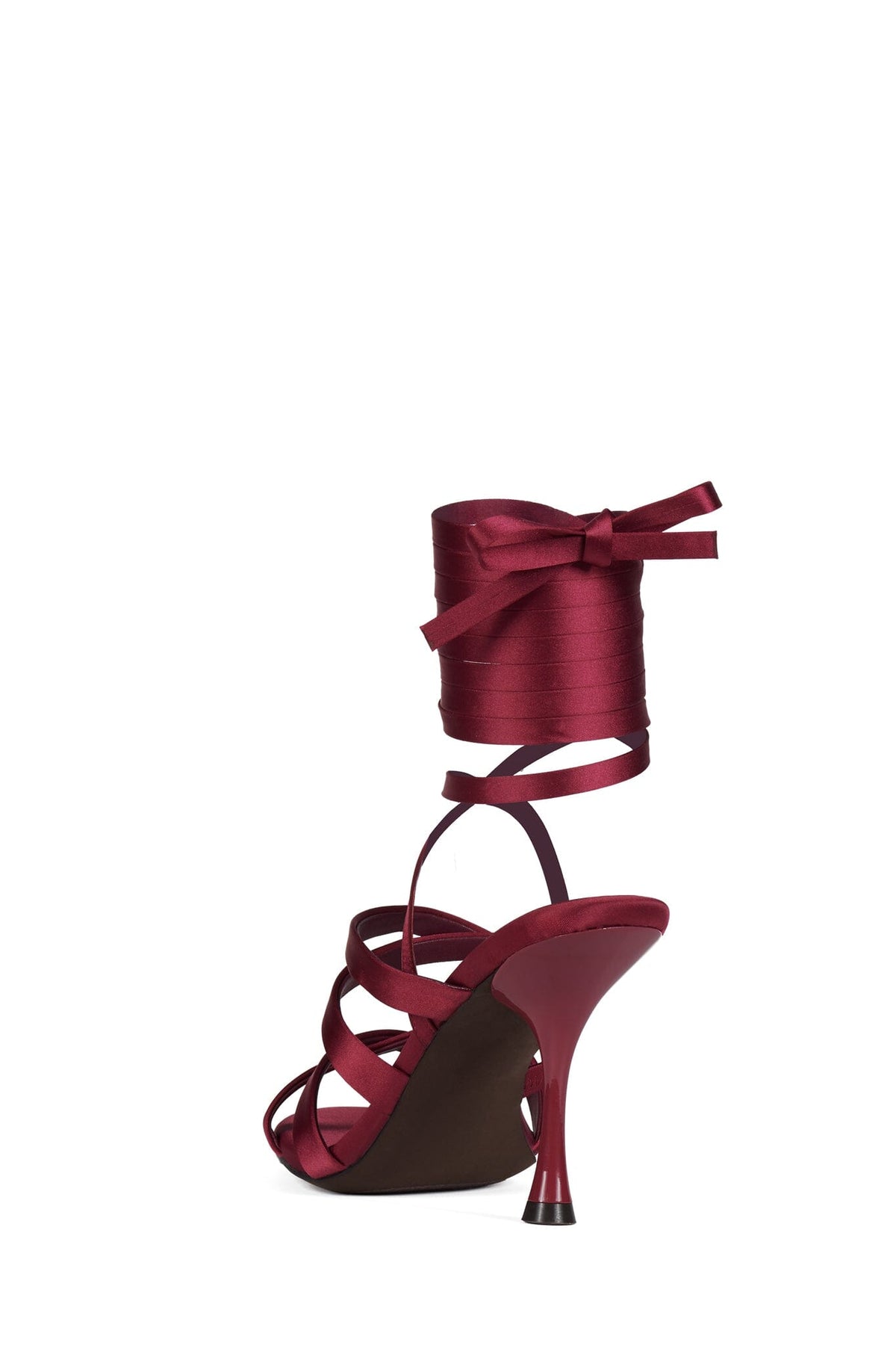 OBSESSED Jeffrey Campbell Strappy Sandals Berry Satin