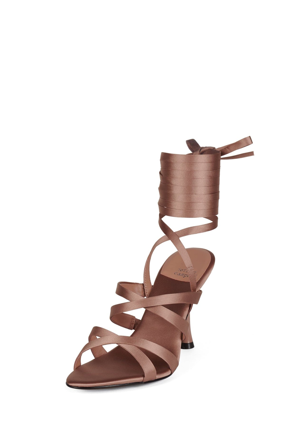 OBSESSED Jeffrey Campbell Strappy Sandals Champagne Satin