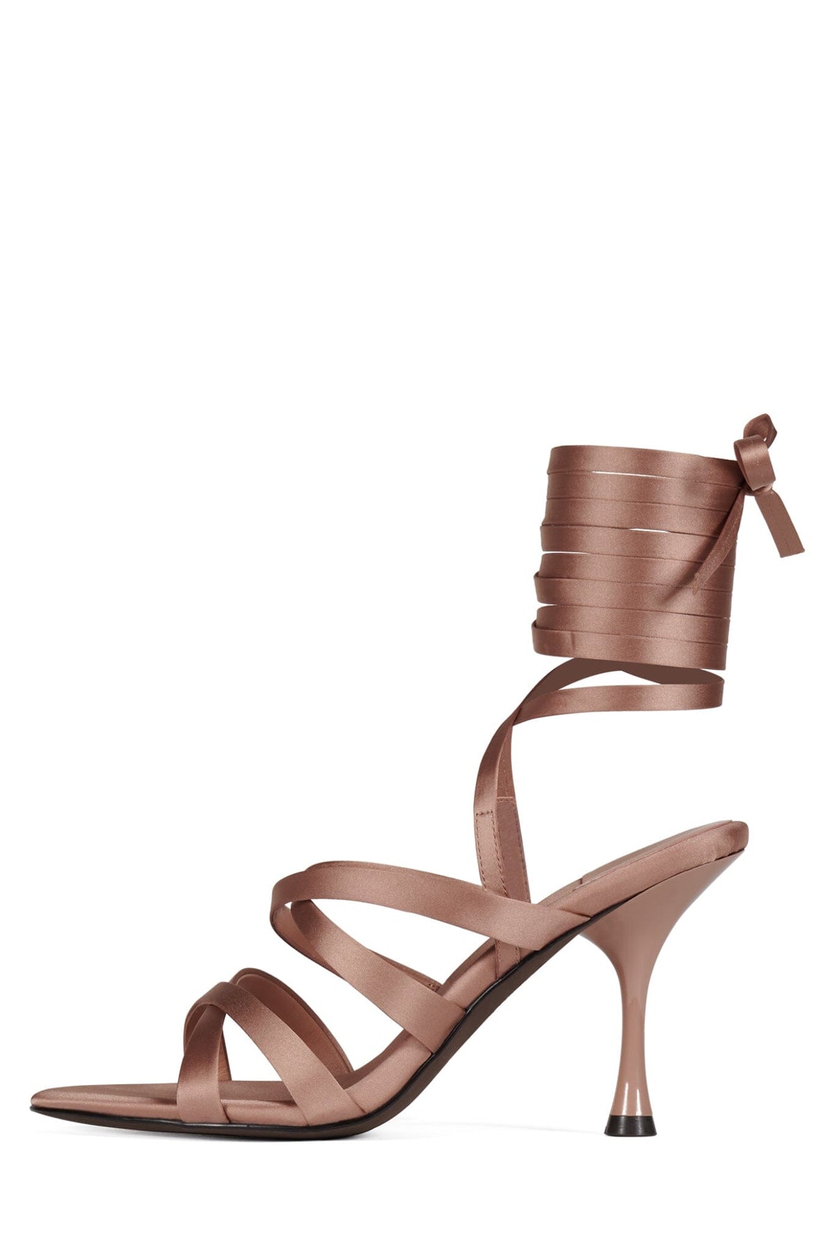 OBSESSED Jeffrey Campbell Strappy Sandals Champagne Satin